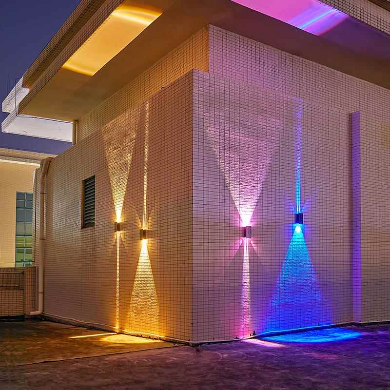 太阳能壁灯户外防水花园别墅外墙灯店铺门口洗墙灯上下发光露台灯