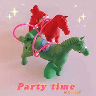 8090后年代怀旧小玩具童年气囊小马狮子跳跳马飞碟口风琴拼装全套