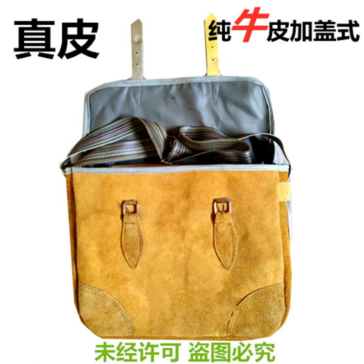 纯牛皮加盖式工具包焊工包木工包电工包单肩维修工瓦工包真皮劳保