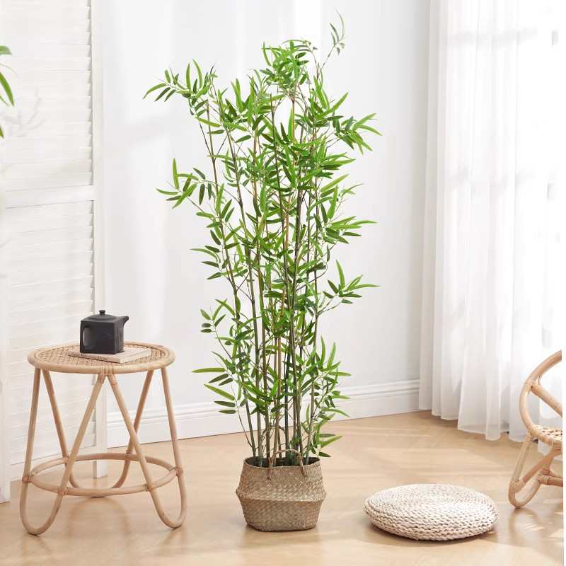 仿真竹子室内装饰假竹子隔断屏风挡墙造景室外装饰竹盆栽加密绿植