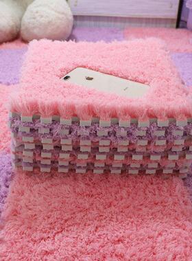 新款蛋糕绒拼接地毯公主房间满铺客厅床边地垫客厅阳台家用可机洗