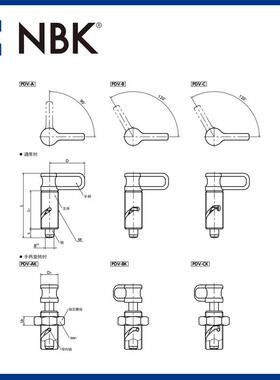 NBK PDV手柄型分度柱塞锁销定位销弹簧销圆柱销机械配件厂家直供
