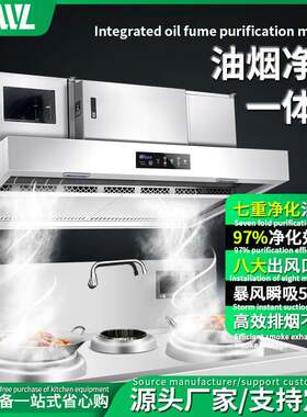 跨境热销商业厨房全套油烟净化一体机学校餐饮厨房油烟净化设备