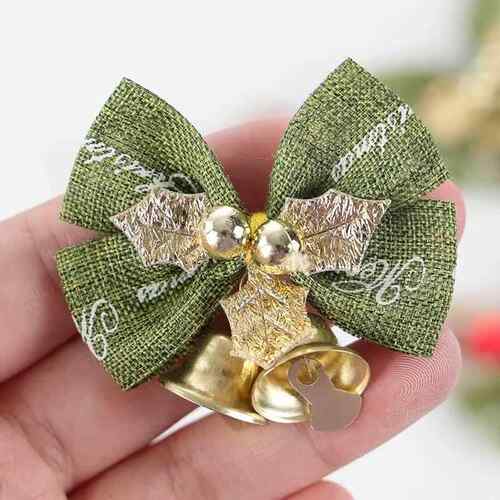 Christmas Mini Bell Bow Decoration Wreath Pendant Gift Box D