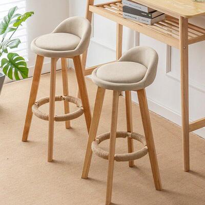 Solid wood bar chair, rotating high stool, home bar chair