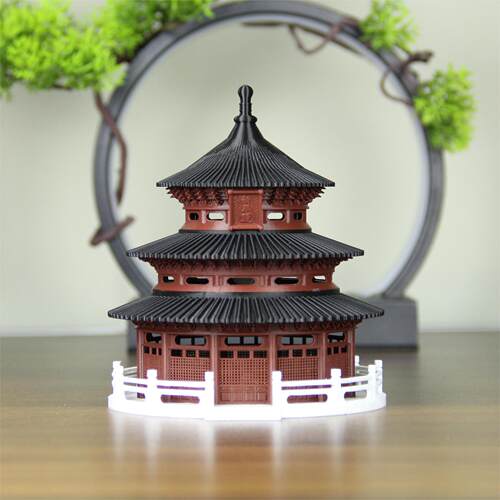 古风建筑天坛模型摆件祈年殿假山盆景鱼缸水陆缸微景观造景摆件