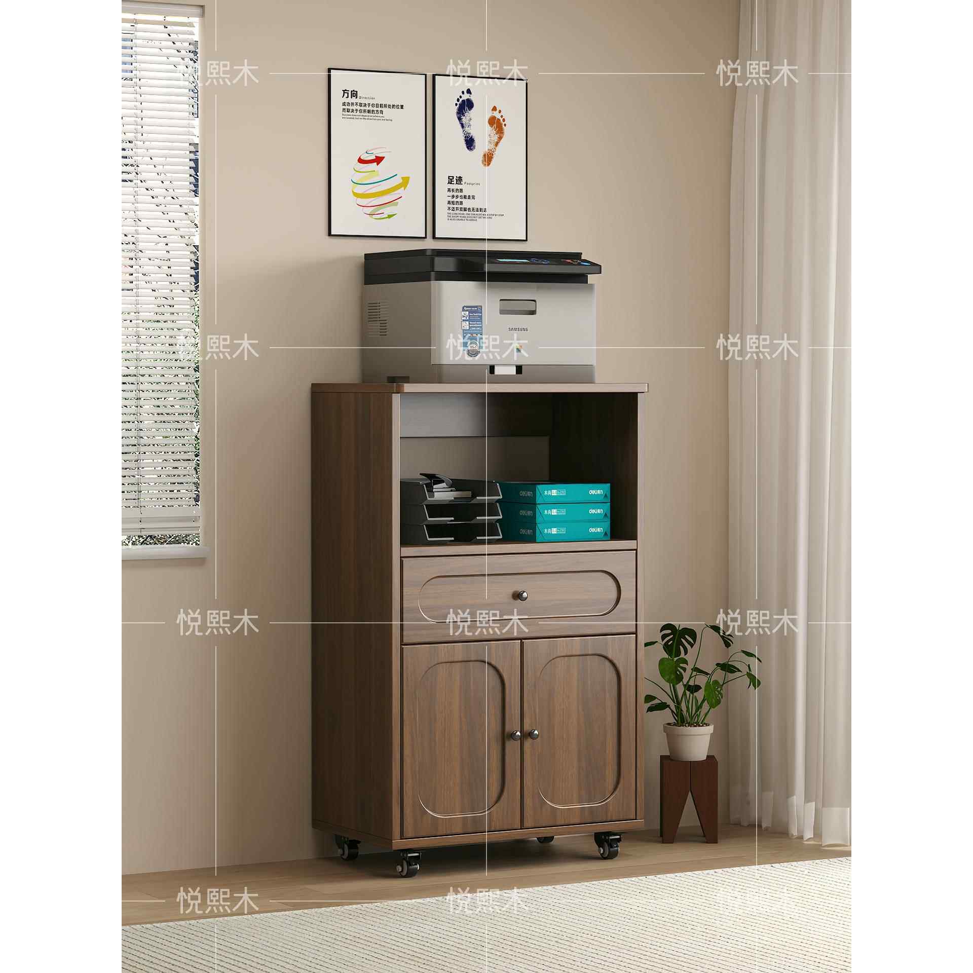 移动打印机置物架家用多层收纳架办公室桌边覆印机放置柜落地柜