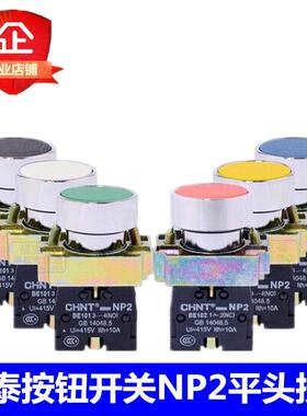 正泰NP2-BA31 BA42 BA51 21 61启动停止自覆位平头按钮开关22孔径