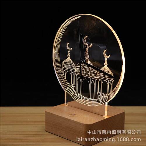 创意时钟节日3D小夜灯桌面装饰钟表摆件公司纪念圣诞儿童LED台灯
