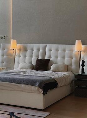 An计glWJY09531e天使床设意式极简布艺床师卧高端大气高靠背卧室