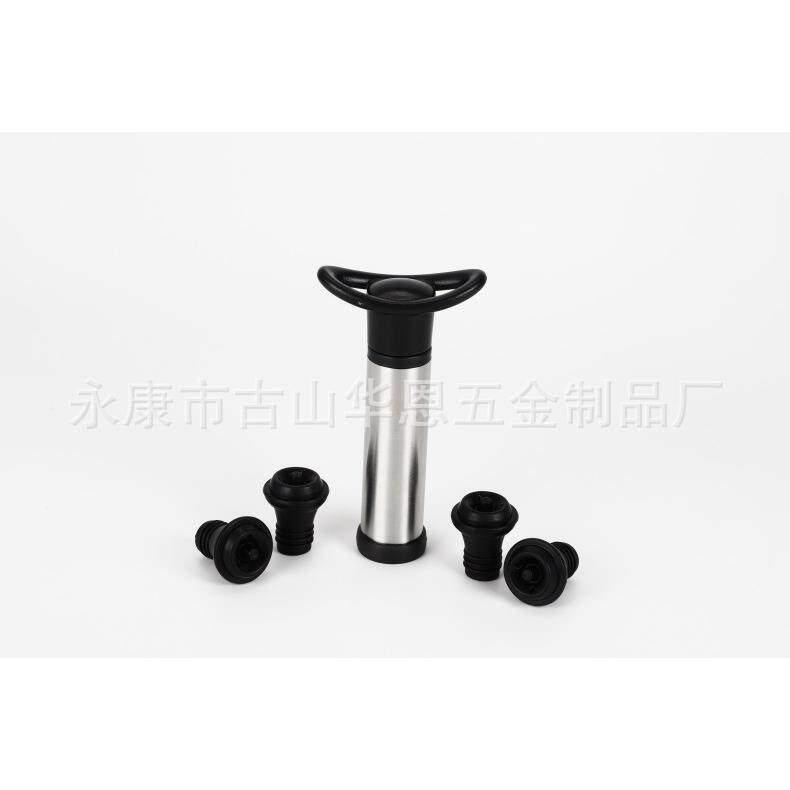 直销新款不锈钢真空抽气筒 抽气泵 抽真空酒塞一泵四塞 红酒保鲜