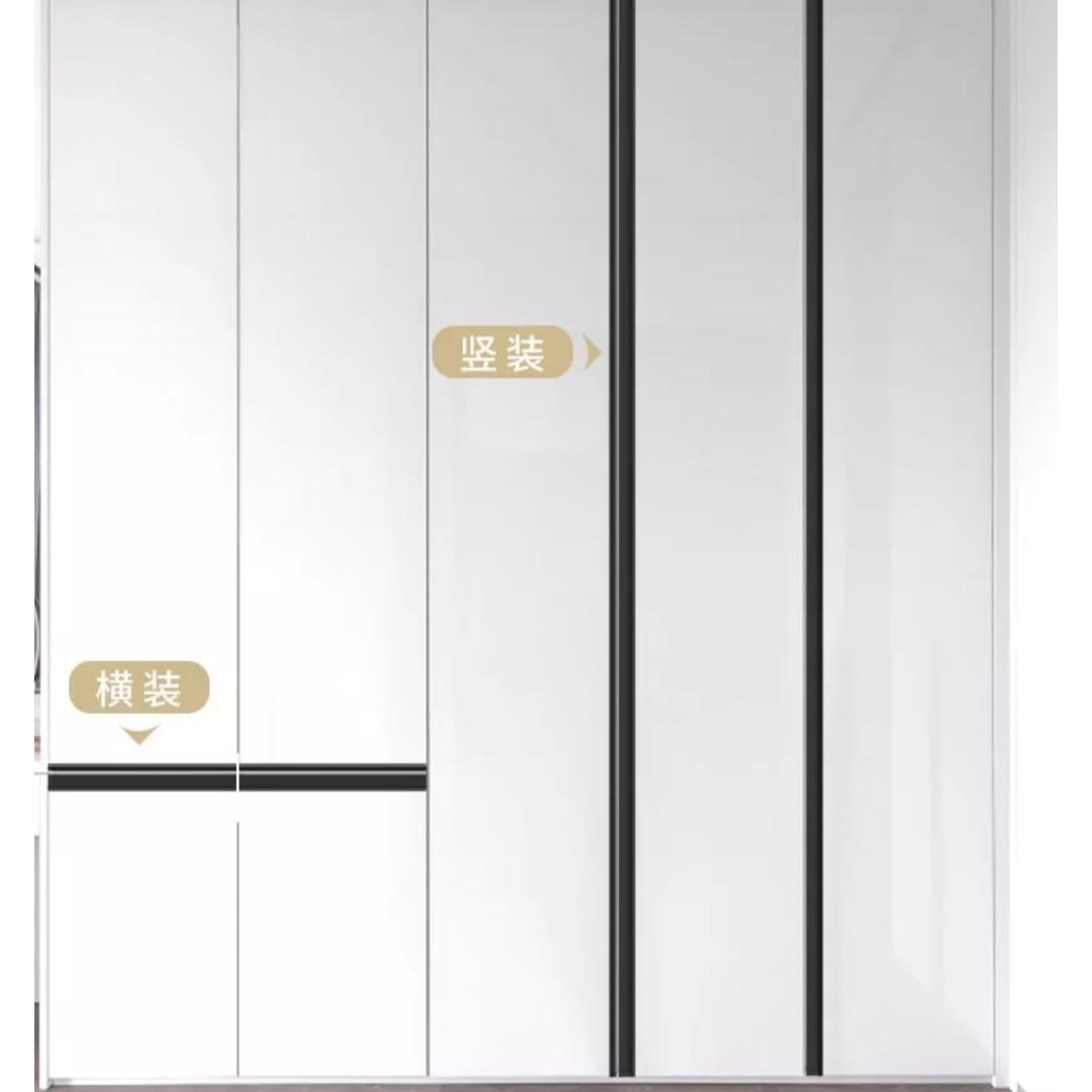 新款直销现代简约子母通顶嵌入式拉手衣柜橱柜总长3米可切割柜门