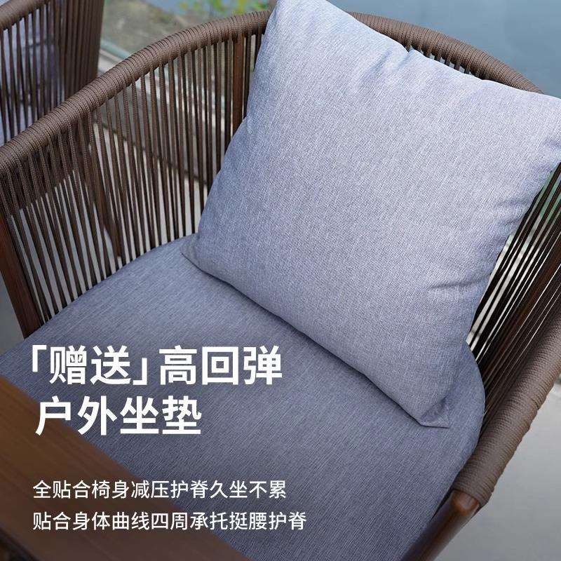 户外藤编桌椅组合庭院花园铝合金防晒别墅室外露台休闲餐桌椅藤制