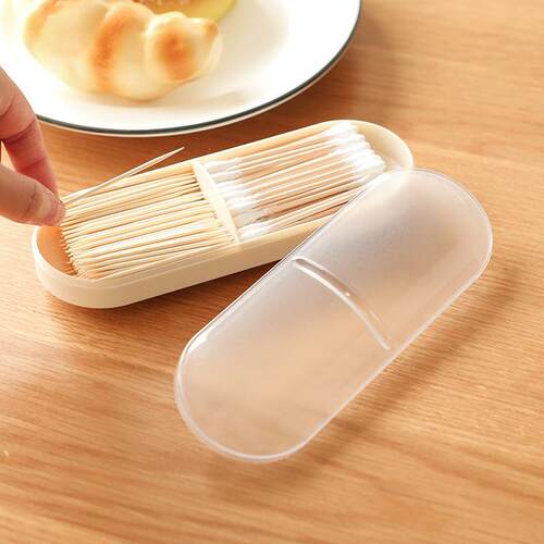 Cross-border plastic cotton swab storage box with lid, dust-