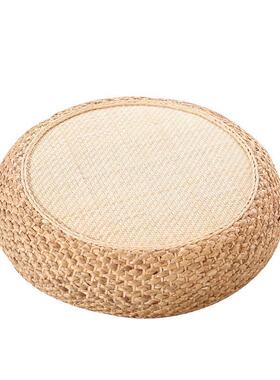 日F96M7THJ式蒲团榻榻米垫子藤编上垫家用地坐圆墩茶室修打禅坐垫