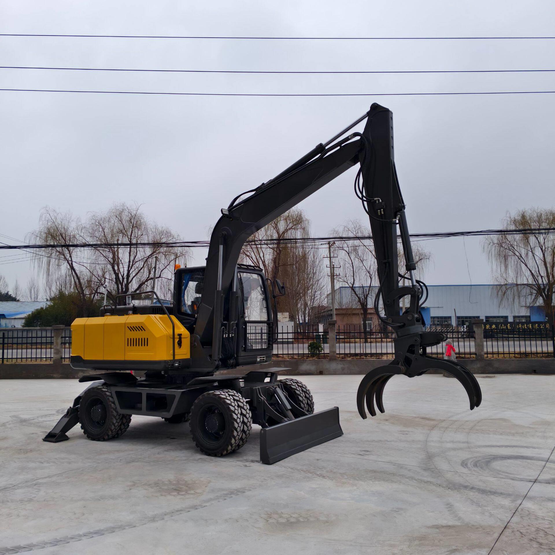 出口俄罗斯中型农用挖掘机HT120建筑施工挖土机抓木耙草挖沟机