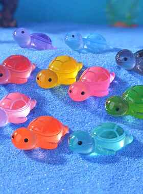 新款直销网红卡通乌龟系列微景观鱼缸造景小摆件 可爱彩色小乌龟