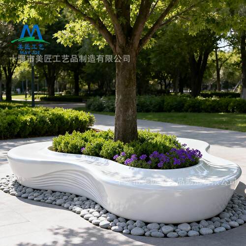 玻璃钢树池座椅园林景观树穴绿化种植池坐凳公园广场学校户外美陈
