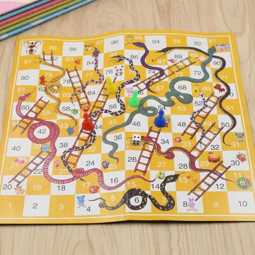 Board Game Snake Ladder Flight Chess Educational Toys Kids P