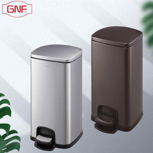 GNF25升方形脚踏不锈钢垃圾桶脚踩大号大容量办公室商用四分类25L