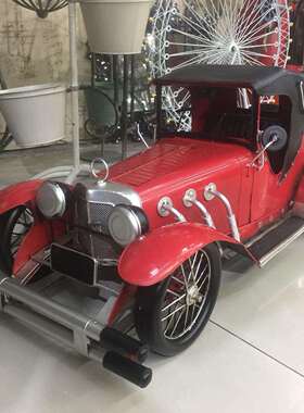 铁皮老爷车模型 酒吧餐厅装饰品复古超大四轮老爷车摆件