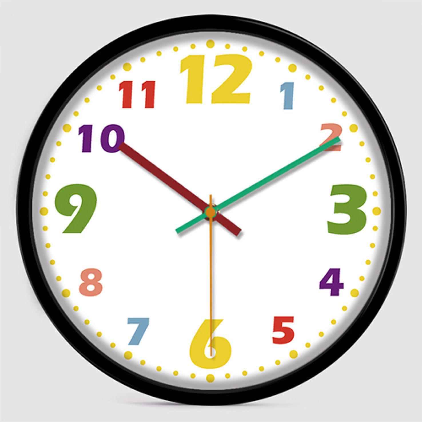 早教儿童学习卡通趣味静音儿童房卧室幼儿园教室挂钟挂表