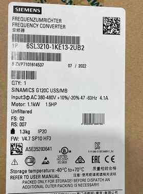 6SL210-1KE1-2UB2G120C 一体式变频器KW1.1LO.1LW0.5议价