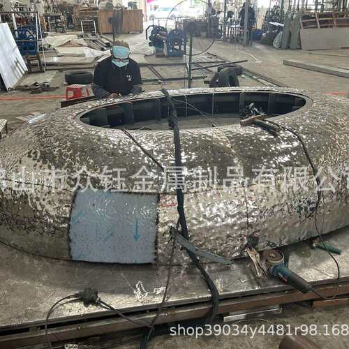 售楼部酒店入口水景景观装饰水波纹不锈钢水钵异型喷泉小品