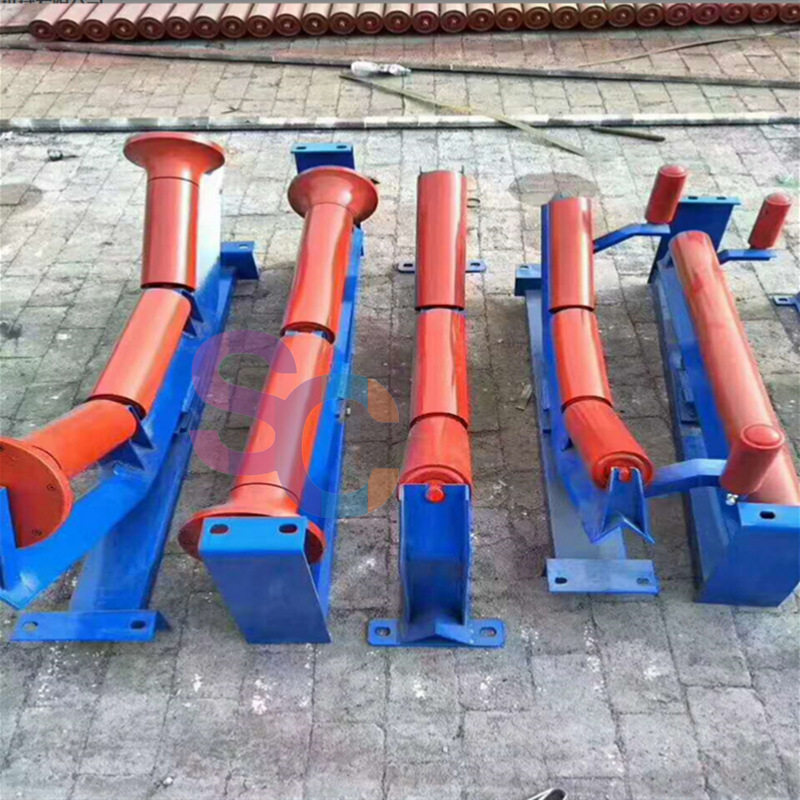 矿用托辊支架 槽型三连托辊支架组 摩擦调心托辊组 h架挡边辊立辊