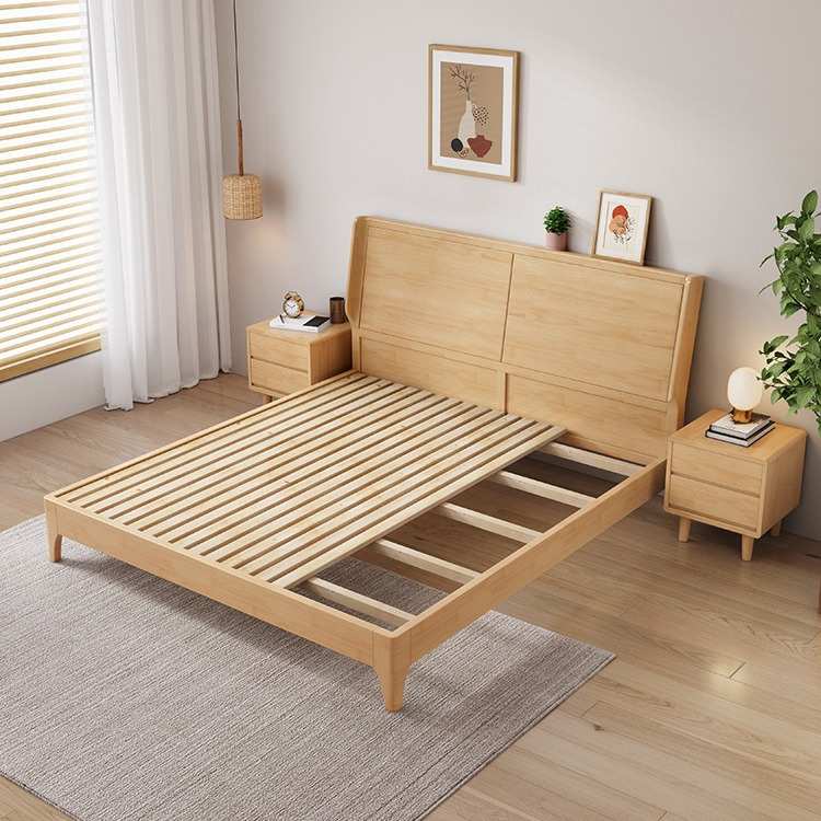 北欧实木床现代简约小户型1.8米1.5双人床带软靠主卧婚床家具批发