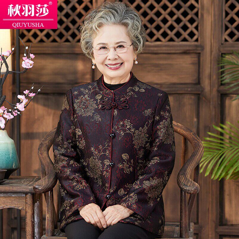 中老年女装秋冬外套新款奶奶新中式盘扣唐装60岁妈妈冬装婚宴礼服