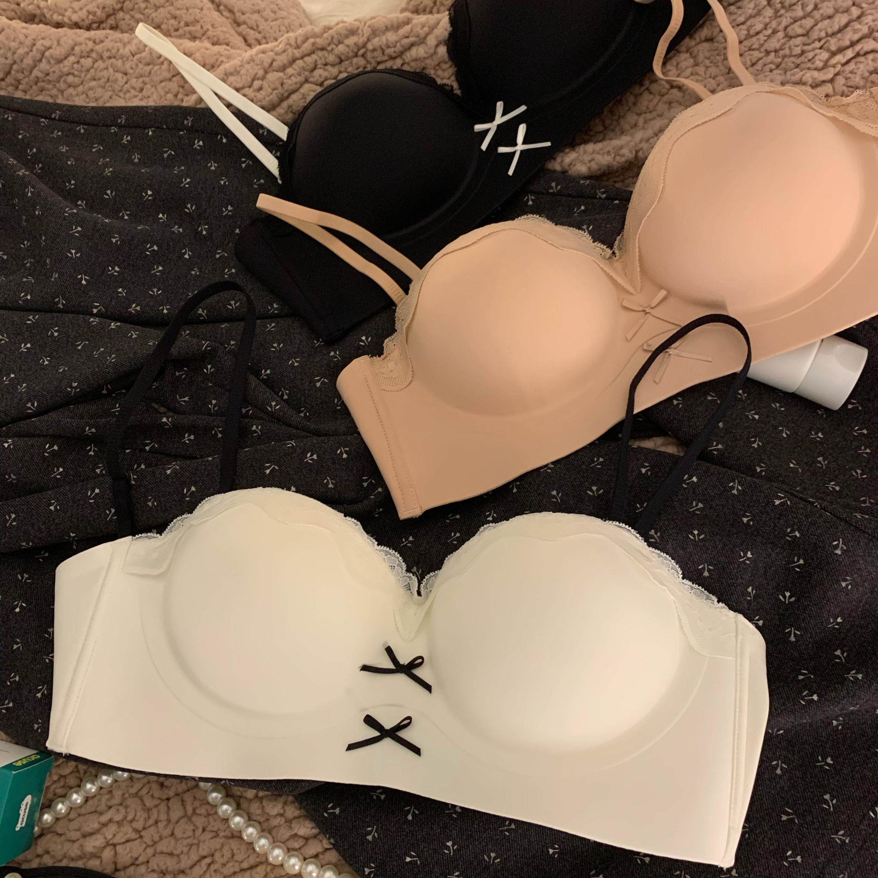 无痕内衣女小胸聚拢显大无钢圈收副乳加厚外扩漫画胸细肩带文胸罩