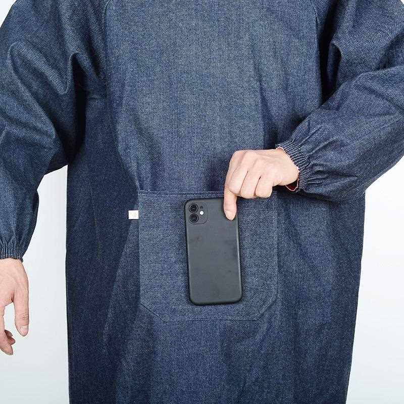 直销新款牛仔工作服反穿衣防污长袖劳保大褂罩衣加厚电焊围裙搬运
