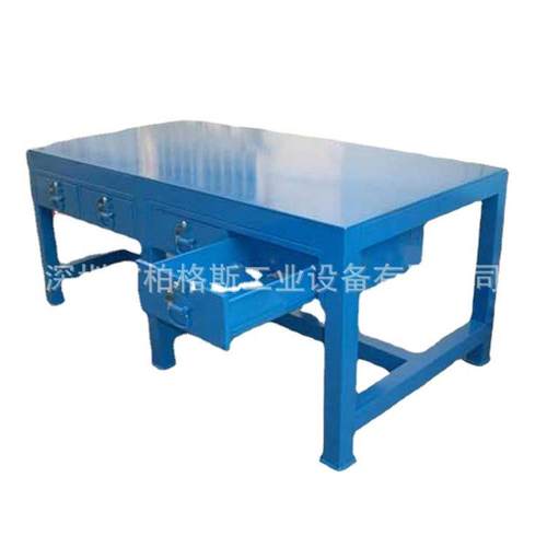 超赞钢板工作台工位桌 钢板桌 飞磨台 飞模台钳工台重型工作台