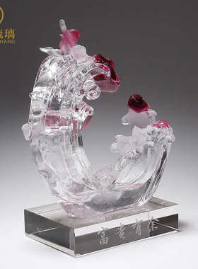 琉璃鱼摆件客厅玄关酒柜家居轻奢装饰工艺品开业乔迁新居礼品