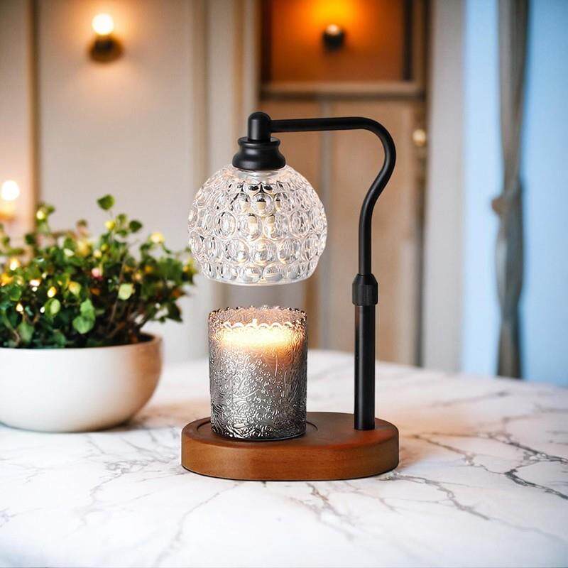 玻璃灯罩可升降融蜡灯调节高度融烛伸缩家用可定时复古台灯