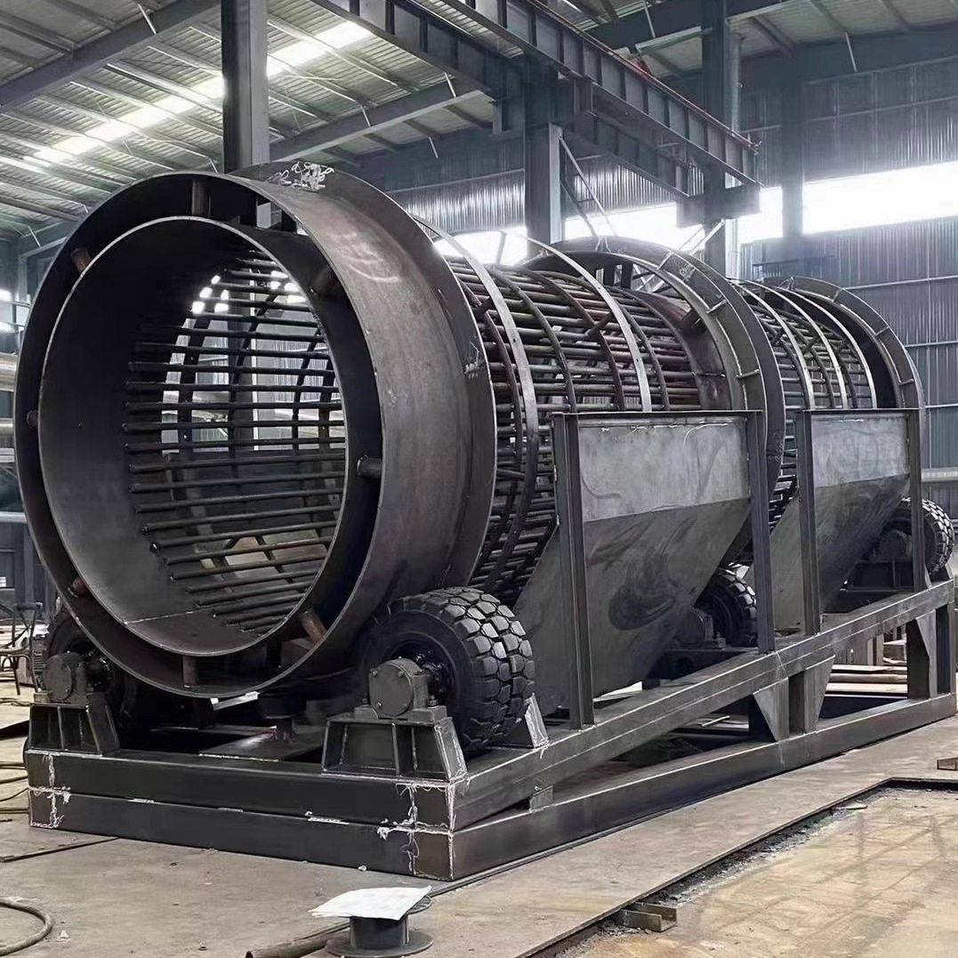 小型无轴滚筒筛大型化工粉料泥浆圆筒筛石机筛沙草锯末垃圾筛分