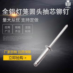 全铝灯笼型抽芯拉铆钉元 4.8 6.4 HLDL汽车支架专用三爪 圆头锚钉4