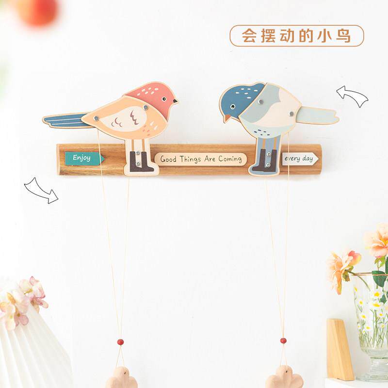 阿楹 阁楼玄关阳台床头衣柜门装饰鸟挂件女办公室柱子书桌墙壁画