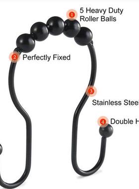 Shower Curtain Hooks Rings Smooth Sliding Metal Rod Hooks