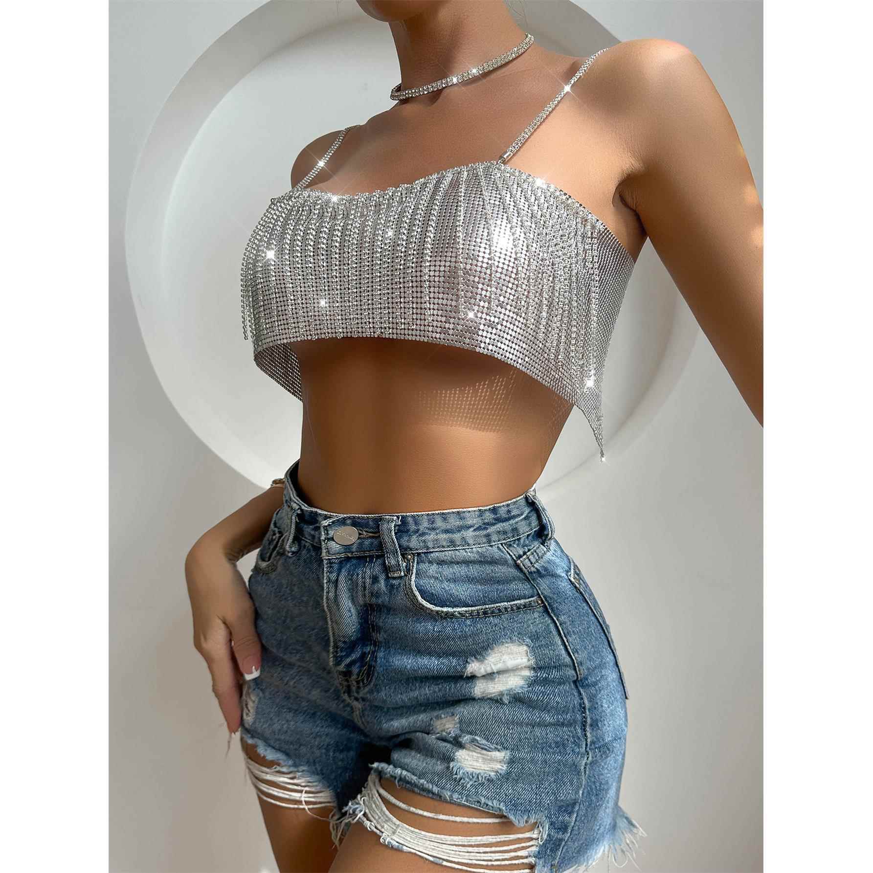 nightclubs for rhinestones with top tube disco sexy short