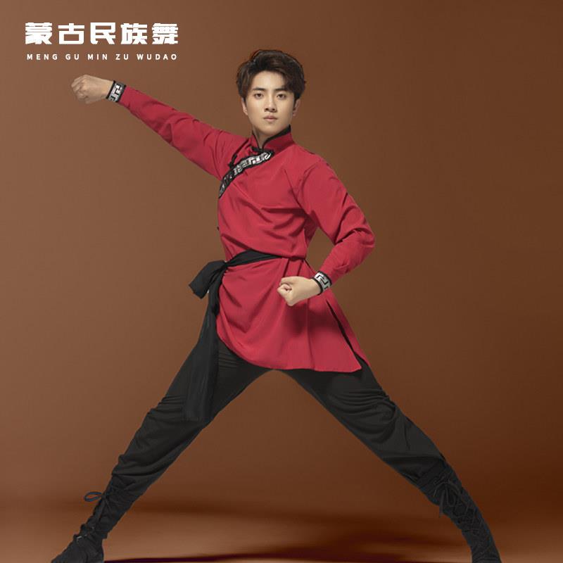 蒙古骑马舞服装成人男舞台演出服少数民族艺考练功服摔跤舞服饰新图片