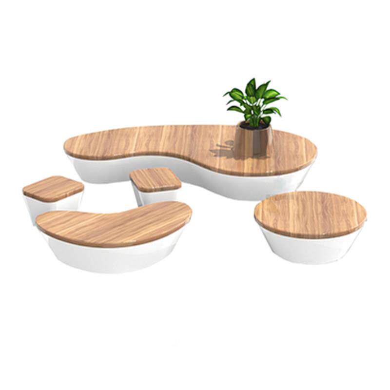 防腐木坐凳玻璃钢座椅户外长凳简约凳子组合环形公共休息区椅子