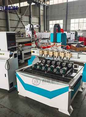 多头雕数控告雕A刻机六头木材双色板p585vc浮EV广雕铣石墨烯橡胶