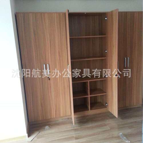 沈阳航美板式文件柜员工木质资料柜档案柜老板办公室背景玻璃书柜
