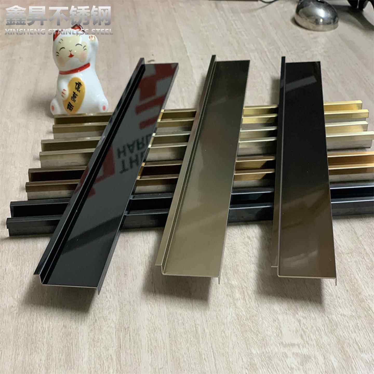 304不锈钢踢脚线U型卡槽门套包边收边条金属装饰线条压缝腰线定制