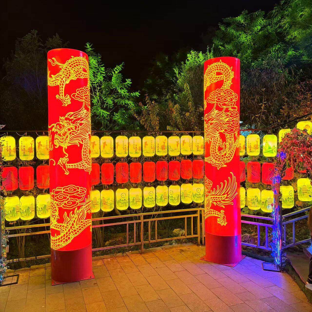 led发光龙柱子户外广场街道防水景观灯春节新年亮化盘龙柱装饰灯