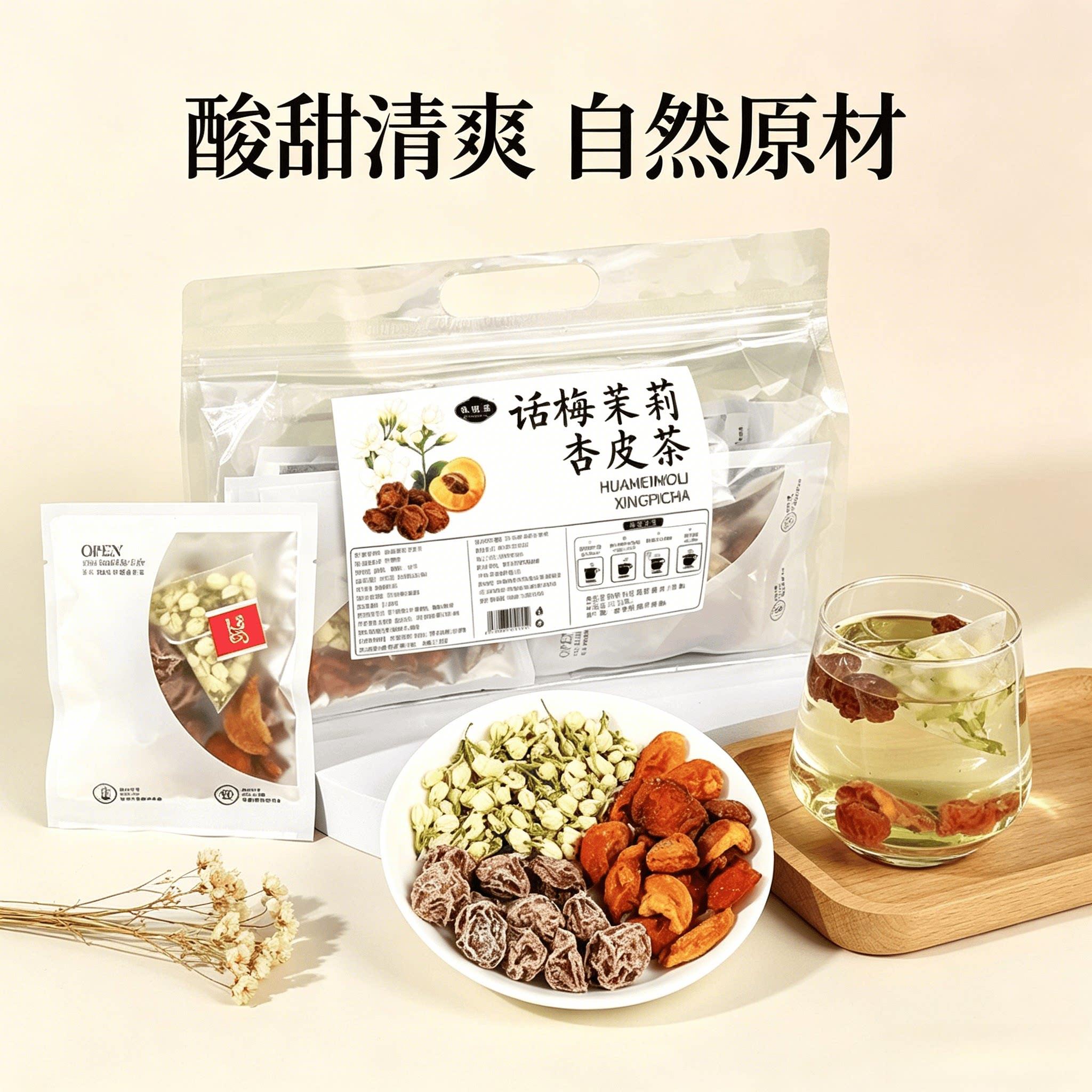 话梅茉莉杏皮茶夏天冷泡水果茶独立小包装酸甜解腻女生养生茶滋润