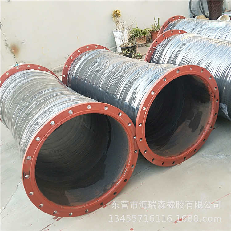 400mm大口径吸排水法兰钢丝橡胶管 农林业灌溉排涝专用钢丝软管