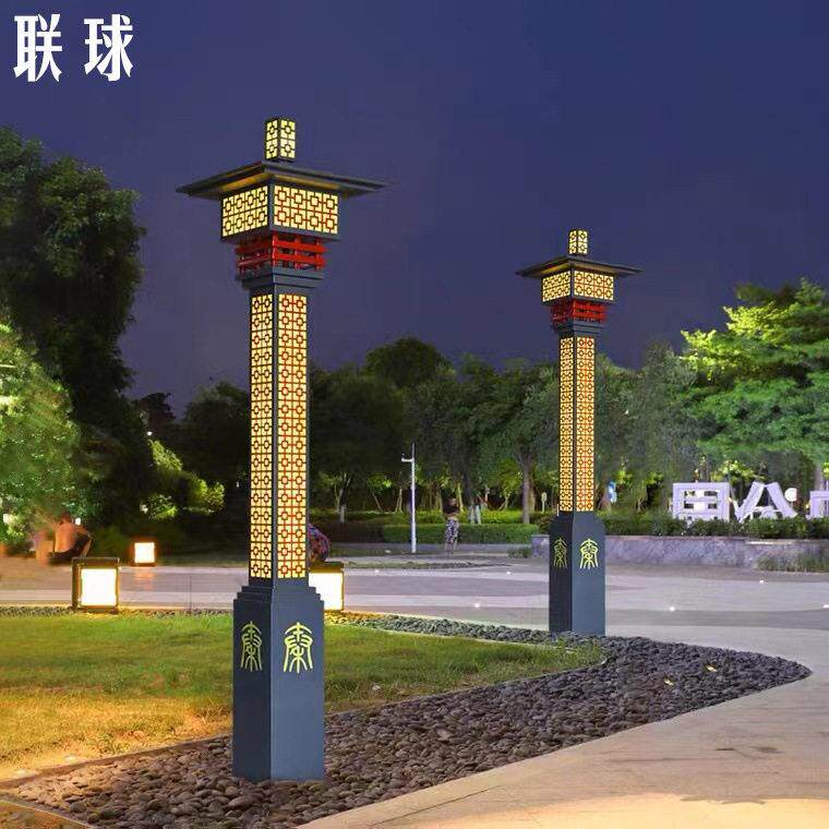 庭院灯led户外防水复古杆灯别墅园林景观灯定制